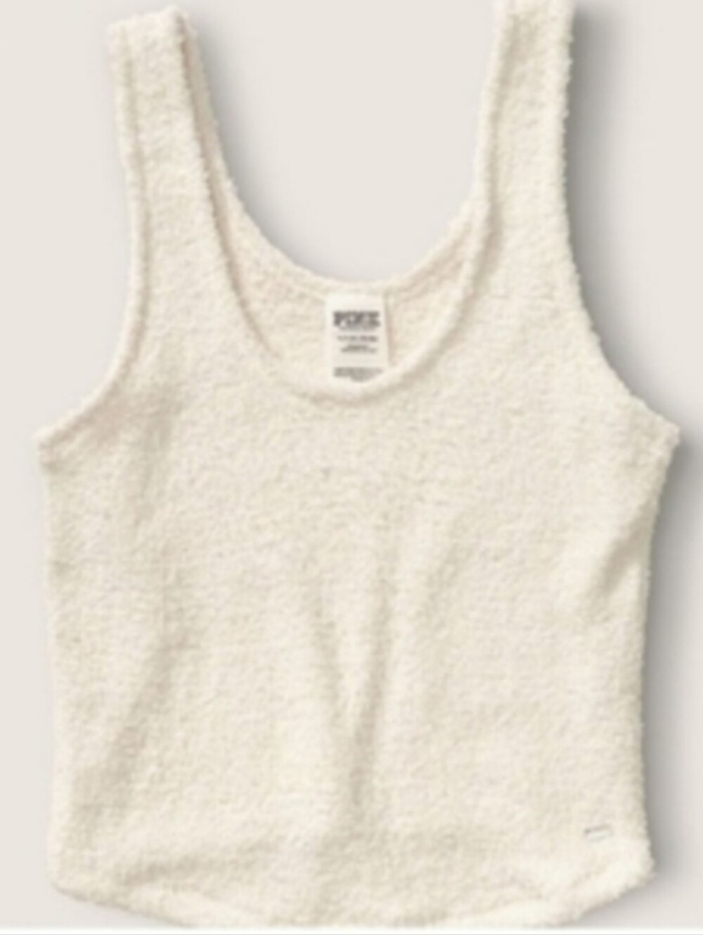 Victoria's secret pink Crop cozy sleep tank CREAM MEDIUM